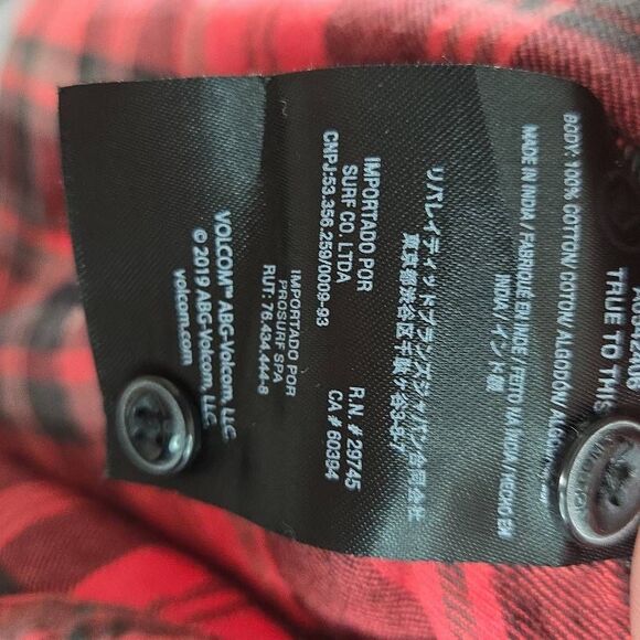 NWT Volcom Flannel Shirt Plaid 2XL Shacket - Picture 10 of 11